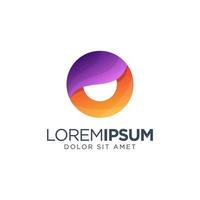 diseño de logotipo colorido letra o vector