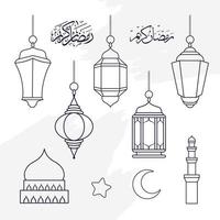 dibujo a mano ramadán kareem vector