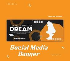 Minimal social media  cover banner template social media post vector