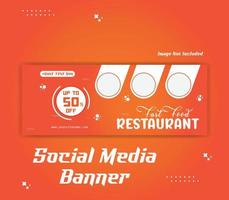 Minimal social media  cover banner template social media post vector