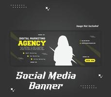 Minimal social media  cover banner template social media post vector