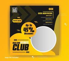 Modern promotion square web banner for social media vector