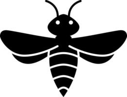 Bee Insect Glyph Icon Vector