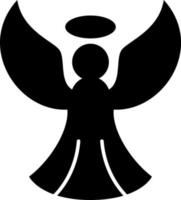 Angel With Holy Sign Glyph Icon Vector