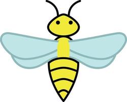 Bee Insect Filled Outline Icon Vector