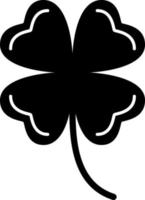 Four Leaf Clover Glyph Icon Vector