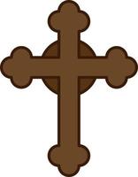 Jesus Cross Filled Outline Icon Vector