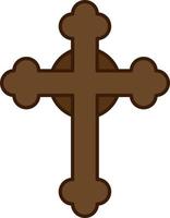 Jesus Cross Filled Outline Icon Vector