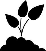 Seedling Plant Glyph Icon Vector