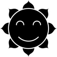 vector de icono de glifo de sol sonriente