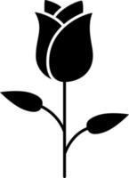 Rose Flower Glyph Icon Vector