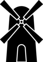 Windmill Spring Glyph Icon Vector