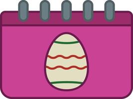 Calendar Easter Egg Filled Outline Icon Vector