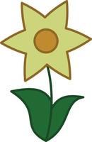 Daffodil Flower Filled Outline Icon Vector