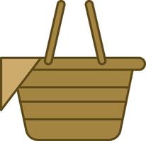 Picnic Basket Filled Outline Icon Vector