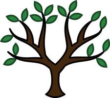 vector de icono de contorno lleno de planta de árbol