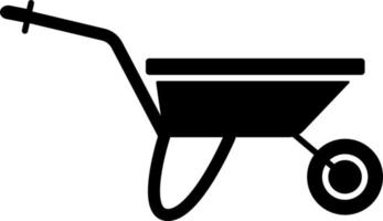 Wheelbarrow Wheel Glyph Icon Vector