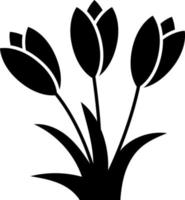 Tulip Flower Glyph Icon Vector