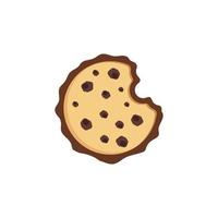 Bitten Chip Cookie Logo Design vector