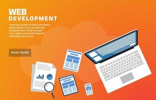 Web Development Landing Page Template vector