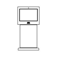 Terminal stand with touch screen black icon . vector