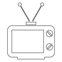 Old TV icon black color vector illustration .