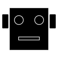 cabeza de robot color negro vector