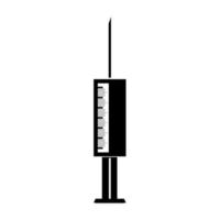 Syringe icon black color vector illustration image flat style