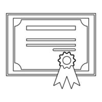 Certificate outline black color vector