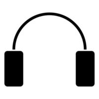 Headphone icon black color vector illustration image flat style