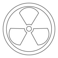 Sign radioactive the black color icon . vector