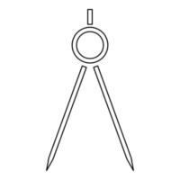 Pair of compasses the black color icon . vector