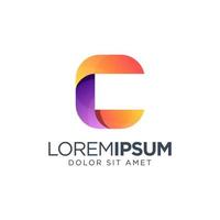 diseño de logotipo colorido letra c vector