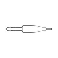 Studio  audio cable connector or mini jack black color icon . vector