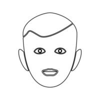 Little boy face black icon . vector