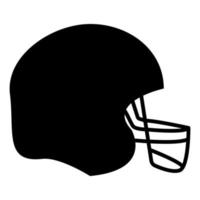 casco de fútbol americano icono color negro vector ilustración imagen estilo plano