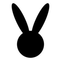 Hare or rabbit head icon black color vector illustration image flat style