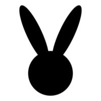 Hare or rabbit head icon black color vector illustration image flat style