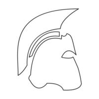 Spartan helmet outline black color vector