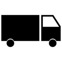 icono de camión color negro vector ilustración imagen estilo plano