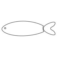 Fish outline black color vector