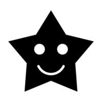 icono de estrella negra sonriente. vector