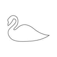 Swan black color icon . vector