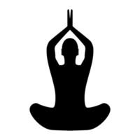 Yoga pose of woman black icon . vector