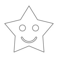 Smiling star black icon . vector