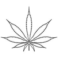 icono negro de la hoja de marihuana de cannabis. vector