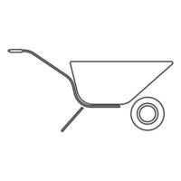 Wheelbarrow cart icon black color vector illustration .