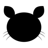 Cat head icon black color vector illustration image flat style