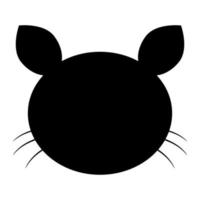 icono de cabeza de gato color negro ilustración vectorial imagen estilo plano vector