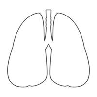 Lungs outline black color vector